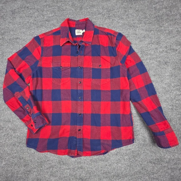 flint and tinder Other - Flint And Tinder Shirt Mens Medium Red Blue Plaid Flannel Button Up Made USA